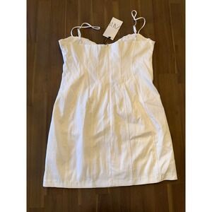 ZARA White Corset Bustier Mini Dress Spaghetti Straps XL